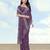 Lavender georgette embroidery work saree with unstitched blouse piece