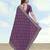 Lavender georgette embroidery work saree with unstitched blouse piece