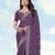 Lavender georgette embroidery work saree with unstitched blouse piece