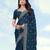 Rama georgette embroidery work saree with unstitched blouse piece