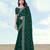 Green georgette embroidery work saree with unstitched blouse piece