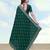 Green georgette embroidery work saree with unstitched blouse piece