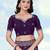 Purple georgette embroidery work saree with unstitched blouse piece