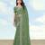 Pista georgette embroidery work saree with unstitched blouse piece