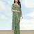 Pista georgette embroidery work saree with unstitched blouse piece