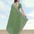 Pista georgette embroidery work saree with unstitched blouse piece
