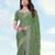 Pista georgette embroidery work saree with unstitched blouse piece