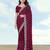 Wine georgette embroidery work saree with unstitched blouse piece