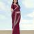 Wine georgette embroidery work saree with unstitched blouse piece