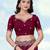 Wine georgette embroidery work saree with unstitched blouse piece