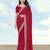 Pink georgette embroidery work saree with unstitched blouse piece
