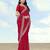 Pink georgette embroidery work saree with unstitched blouse piece