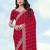 Pink georgette embroidery work saree with unstitched blouse piece