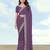 Lavender georgette embroidery work saree with unstitched blouse piece