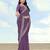 Lavender georgette embroidery work saree with unstitched blouse piece