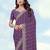 Lavender georgette embroidery work saree with unstitched blouse piece