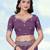 Lavender georgette embroidery work saree with unstitched blouse piece