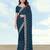 Morpich georgette embroidery work saree with unstitched blouse piece