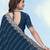 Morpich georgette embroidery work saree with unstitched blouse piece