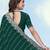 Green georgette embroidery work saree with unstitched blouse piece