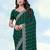 Green georgette embroidery work saree with unstitched blouse piece