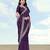Purple georgette embroidery work saree with unstitched blouse piece