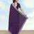 Purple georgette embroidery work saree with unstitched blouse piece