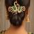 22K Gold Plated Peacock Hair Clip with Kemp Stones – Traditional Indian Bridal Brooch