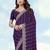 Purple georgette embroidery work saree with unstitched blouse piece