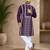 Purple color embroidery and silver sequence work silk men's kurta payjama set