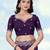 Purple georgette embroidery work saree with unstitched blouse piece