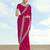 Pink georgette embroidery work saree with unstitched blouse piece