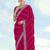 Pink georgette embroidery work saree with unstitched blouse piece