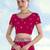 Pink georgette embroidery work saree with unstitched blouse piece