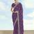 Lavender georgette embroidery work saree with unstitched blouse piece