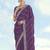 Lavender georgette embroidery work saree with unstitched blouse piece