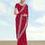 Rani pink georgette embroidery work saree with unstitched blouse piece