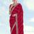 Rani pink georgette embroidery work saree with unstitched blouse piece