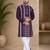 Purple color embroidery and silver sequence work silk men's kurta payjama set