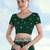 Green georgette embroidery work saree with unstitched blouse piece
