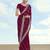 Wine georgette embroidery work saree with unstitched blouse piece