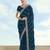 Morpich georgette embroidery work saree with unstitched blouse piece