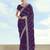 Purple georgette embroidery work saree with unstitched blouse piece