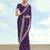 Purple georgette embroidery work saree with unstitched blouse piece
