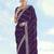 Purple georgette embroidery work saree with unstitched blouse piece