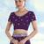 Purple georgette embroidery work saree with unstitched blouse piece