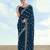 Morpich georgette embroidery work saree with unstitched blouse piece