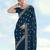 Morpich georgette embroidery work saree with unstitched blouse piece