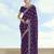 Purple georgette embroidery work saree with unstitched blouse piece