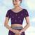 Purple georgette embroidery work saree with unstitched blouse piece